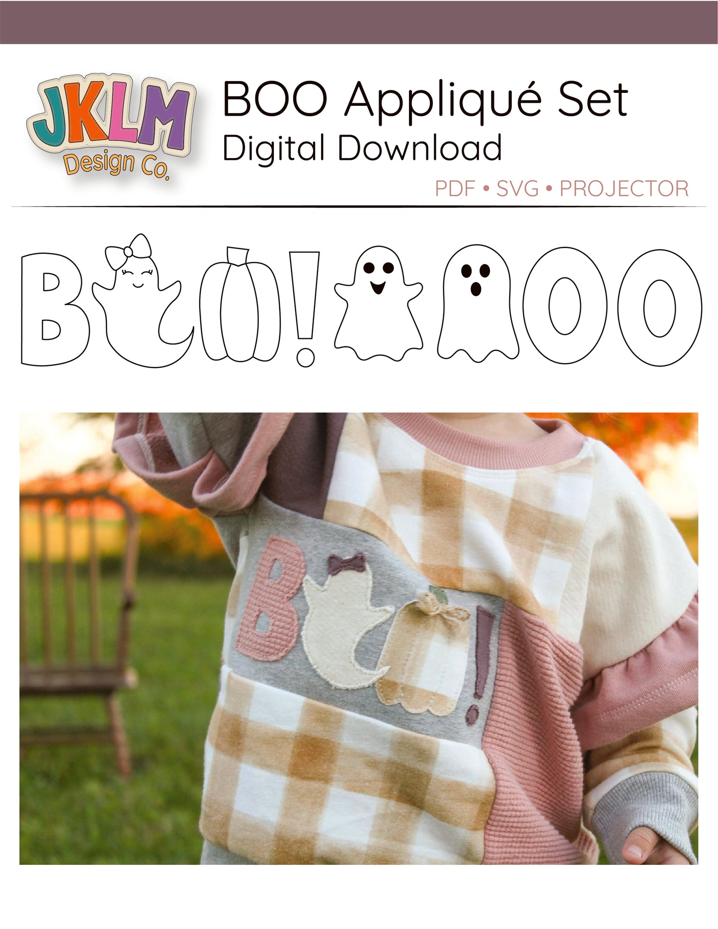 BOO Applique Set - Digital Download