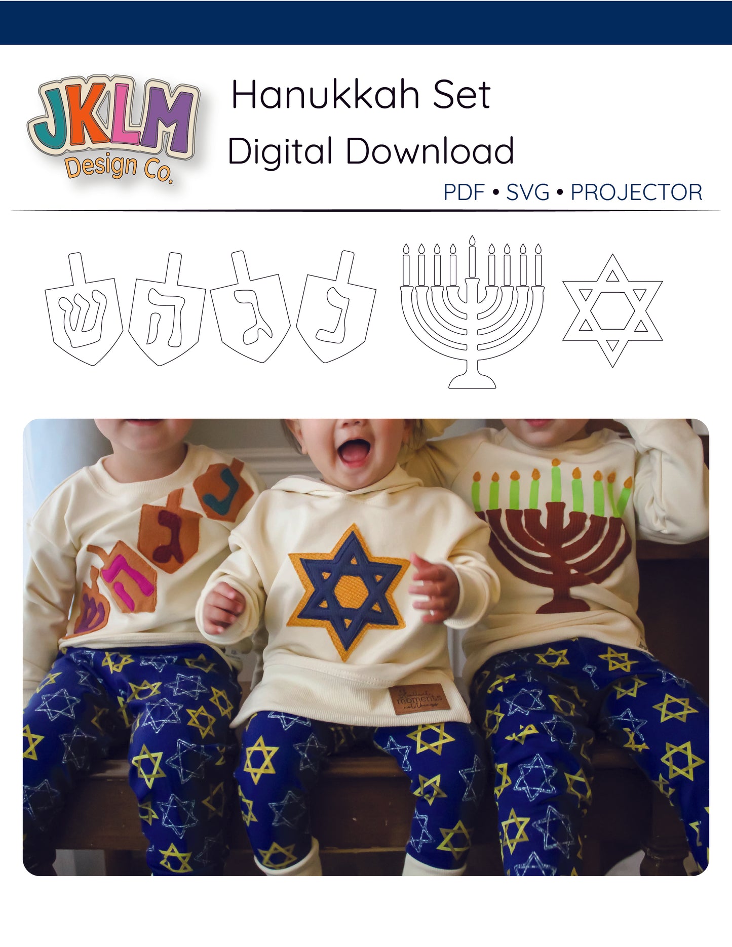Hanukkah Appliqué Set – Digital Download