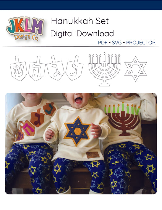 Hanukkah Appliqué Set – Digital Download