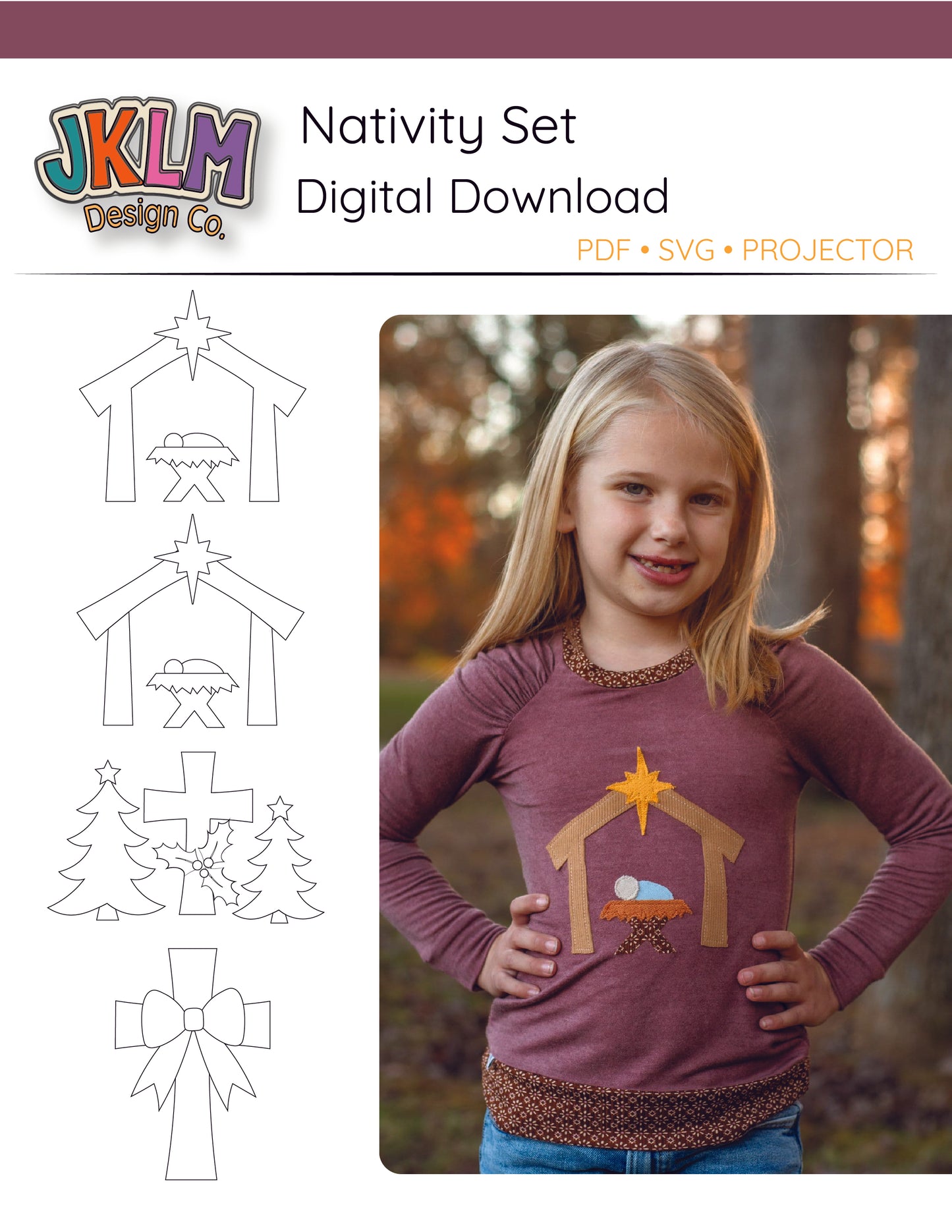 Nativity Appliqué Set – Digital Download