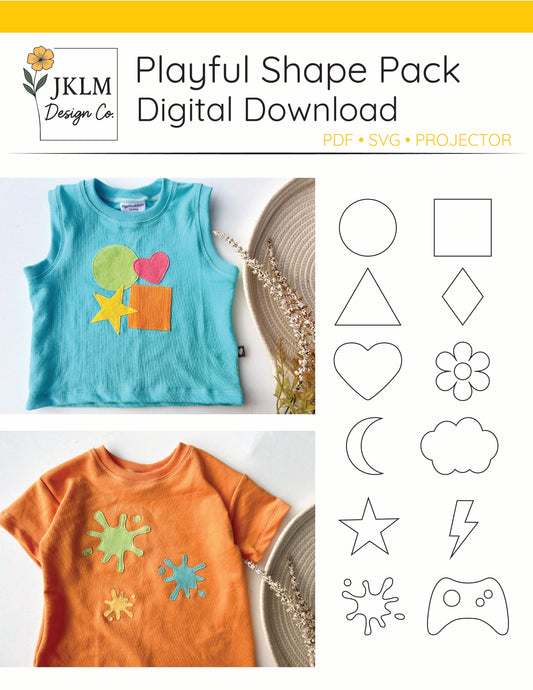 Playful Shapes Appliqué Pack Digital Download