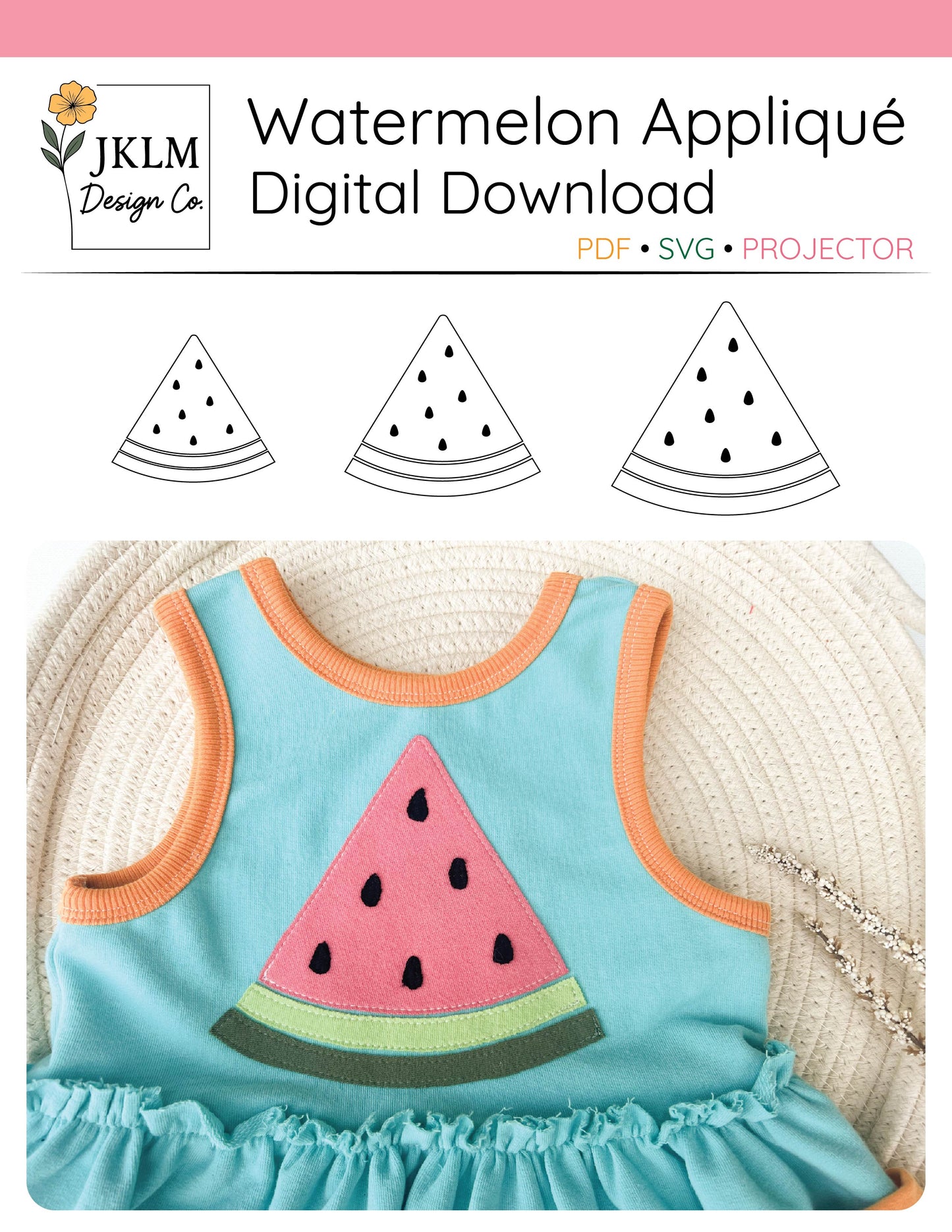 Watermelon Appliqué Digital Download