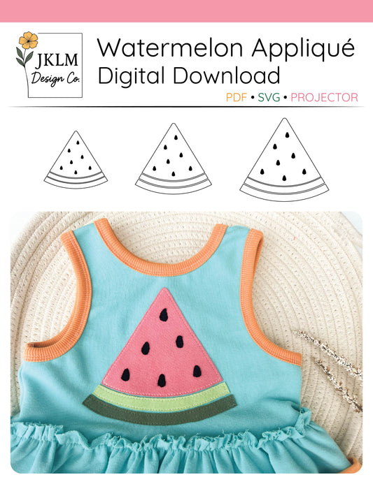 Watermelon Appliqué Digital Download